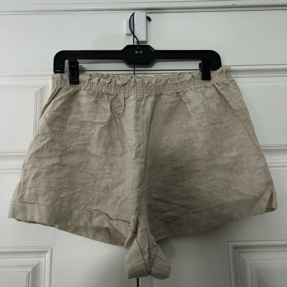 REFORMATION | Mid - Rise Linen Shorts W/ Elastic Waistband